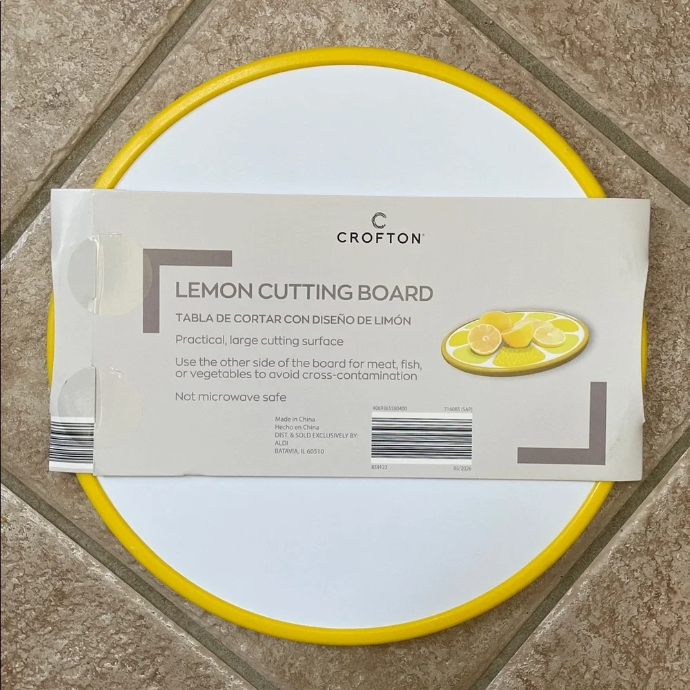 Crofton Lemon Slice Fruit Shape Two Sided Large Surface Cutting Chopping Board